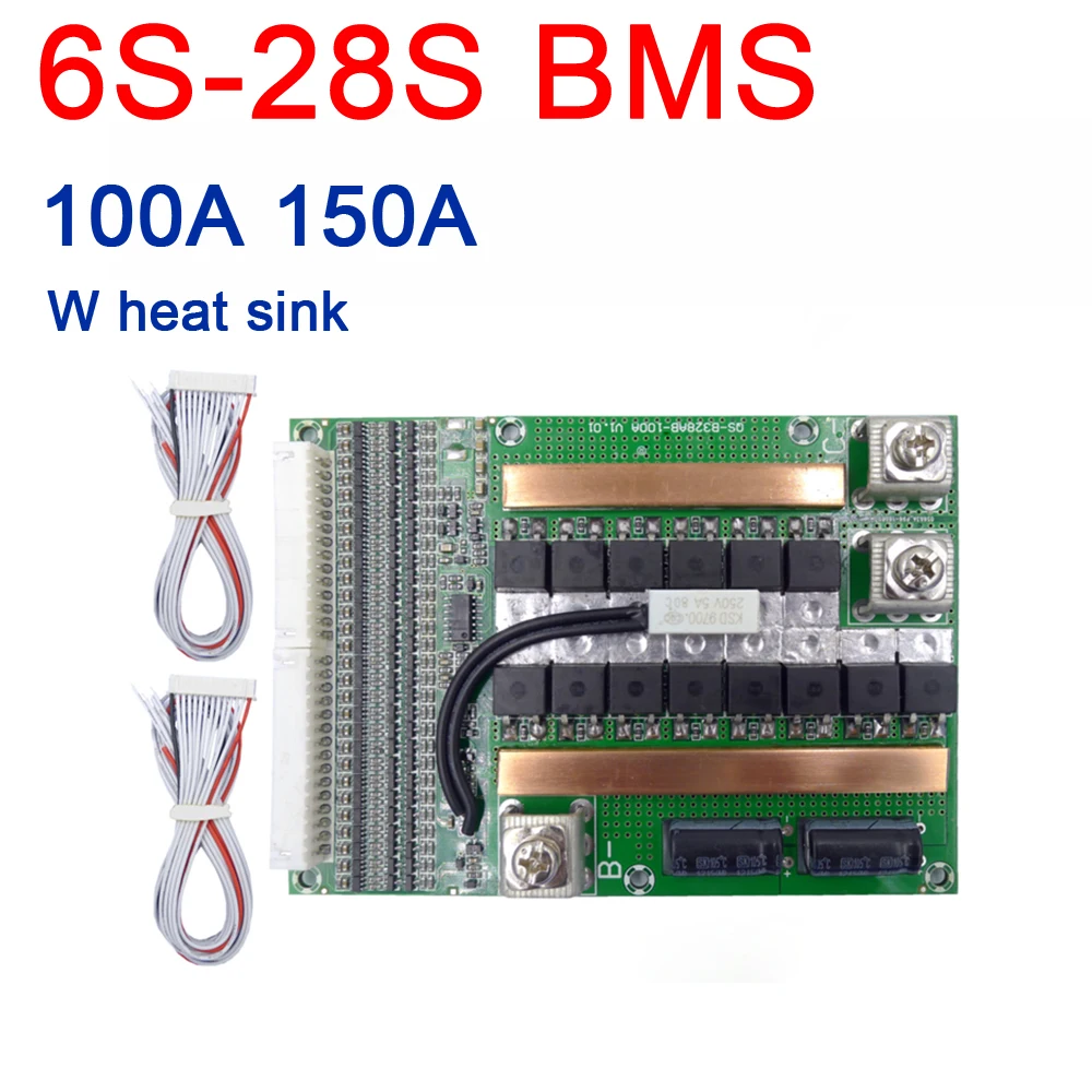 Защитная плата для литий ионных батарей DYKB 6S 28S 100A 150A BMS LiFePO4 баланс 24 в 36 48 60 7S 8S 10S 12S