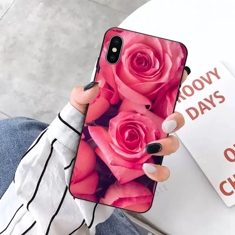 

Pink roses Phone Case for iPhone 11 12 mini pro XS MAX 8 7 6 6S Plus X 5S SE 2020 XR