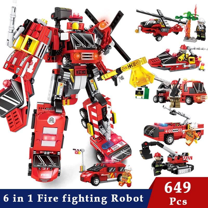 Робот Стиль Кирпичи Строительные блоки Совместимые основные бренды город