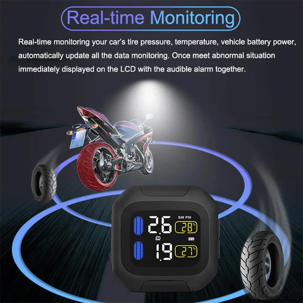 Мотоцикл M3 велосипедный дисплей давления в шинах Система мониторинга TPMS точный