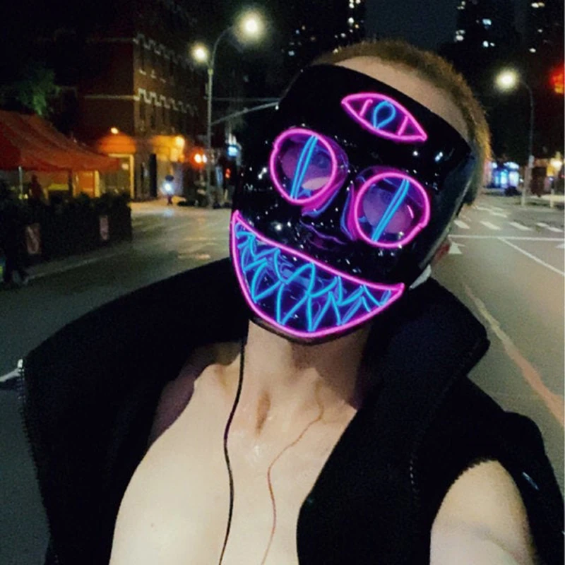 Светодио дный Light вечерние MasksHalloween маска очистки выборы год большой забавный