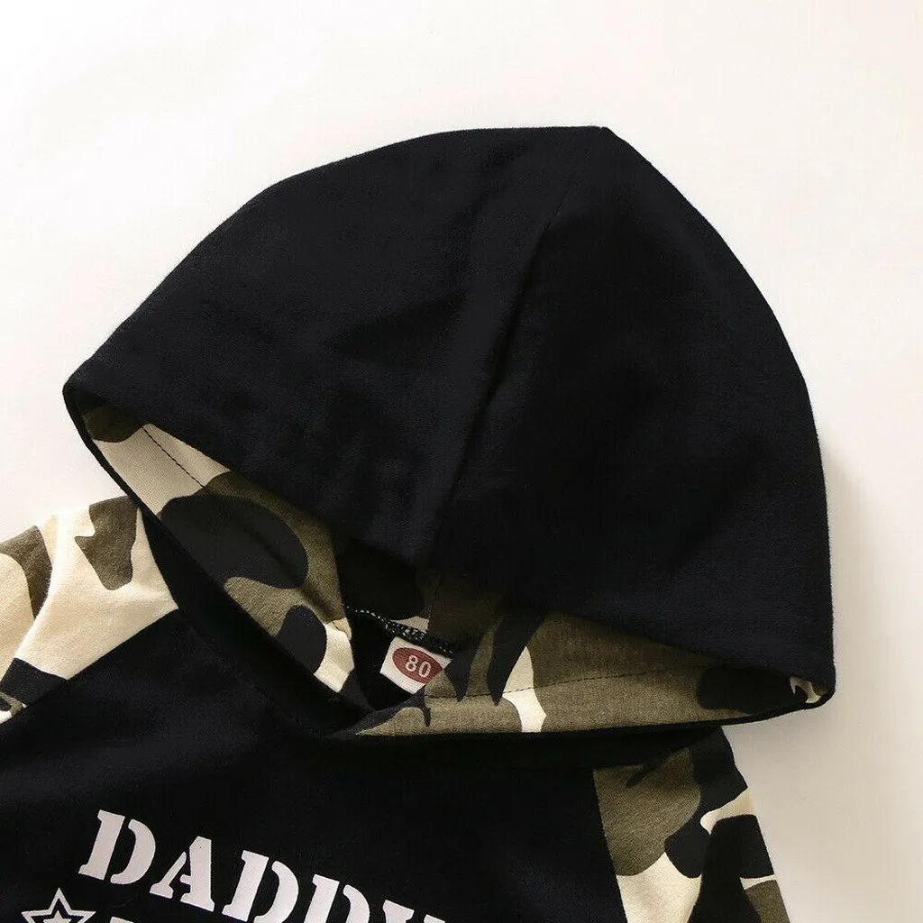 Baby Clothes Sets Newborn Infant Boy Letter Hoodie T Shirt Tops+ Camouflage Pants Outfits Set Christams Gifts |