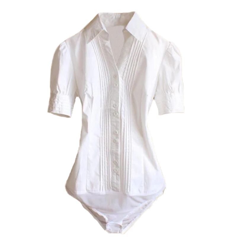 Распродажа! Женская блузка с длинным рукавом белая/синяя офисная треугольным