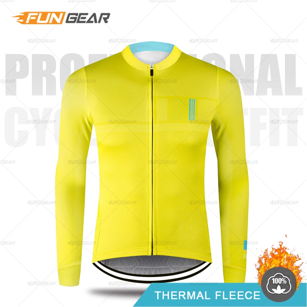 JERSEYS Зимняя мужская велосипедная Джерси с длинным рукавом, комплект, термальная флисовая велосипедная одежда, защита от холода, MTB, сохраняющая тепло, одежда для мужчин, для верховой езды - Цвет: JERSEYS