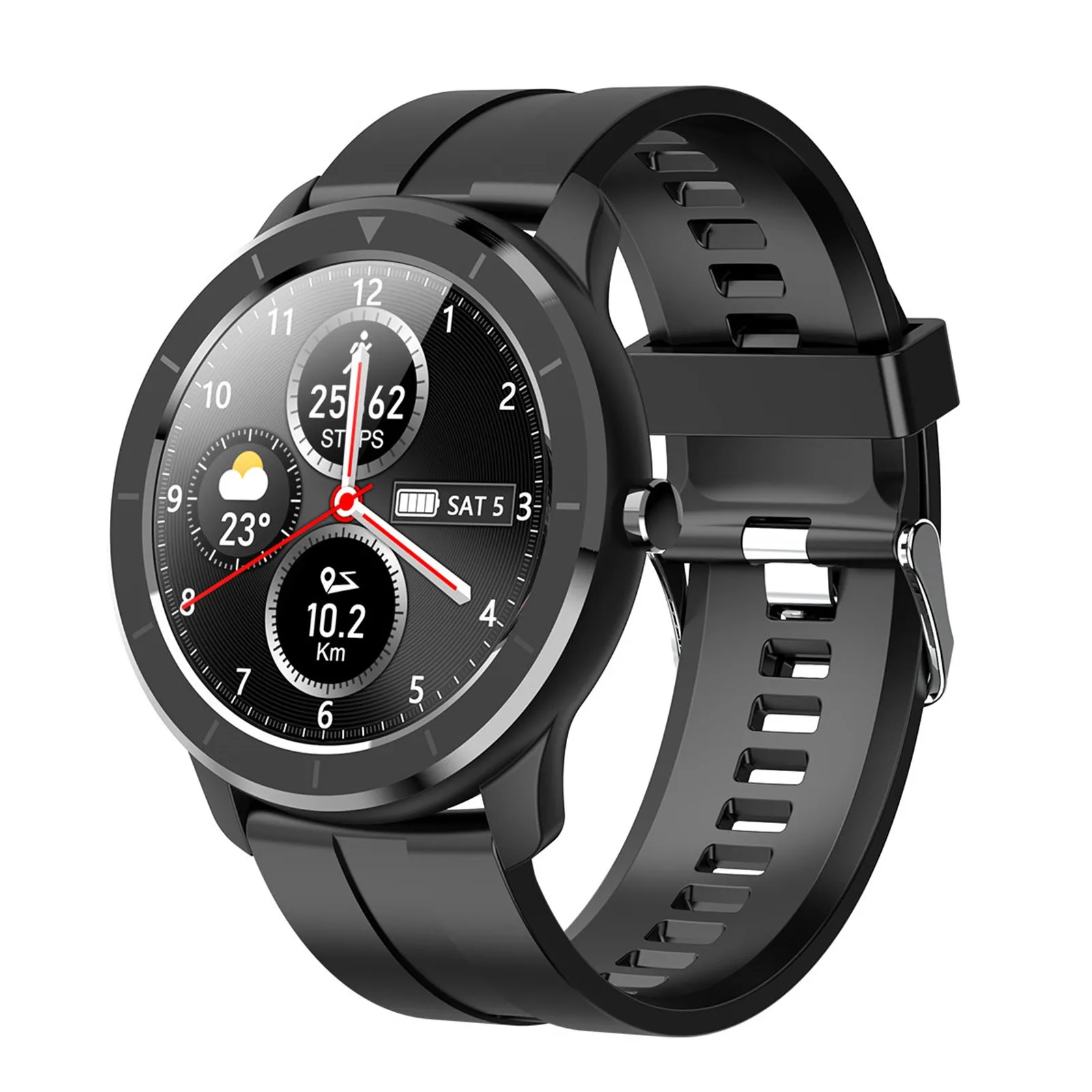 

T6 Full touch round screen smart watch for men IP68 Waterproof Blood pressure oxygen smartwatch for women