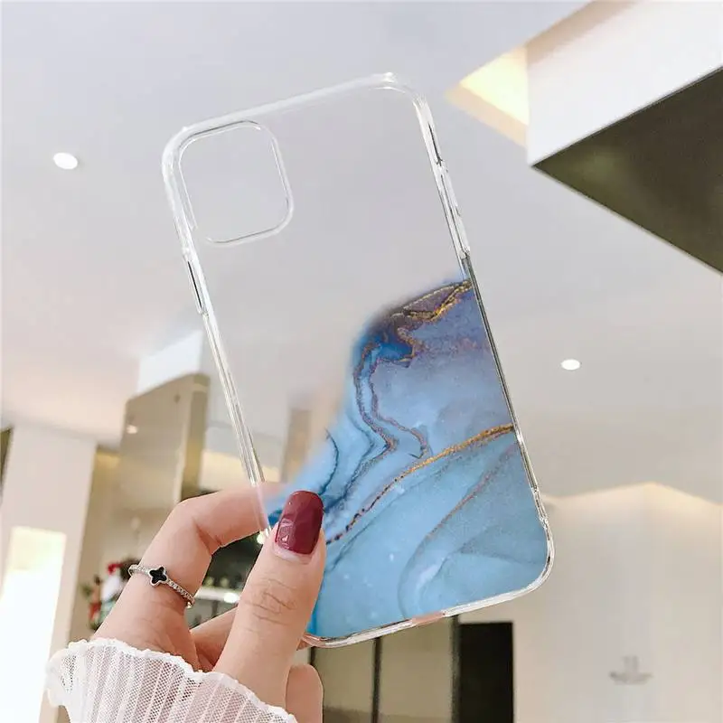 

aesthetic Vintage Colorful Marble Phone Case Transparent Clear for iPhone 11 12 mini pro XS MAX 8 7 6 6S Plus X 5S SE XR 2020