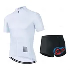 Мужская велосипедная одежда, белые комплекты велосипедных Джерси с короткими рукавами, быстросохнущая велосипедная куртка, удобное нижнее белье с гелевыми подушечками, велосипедная одежда