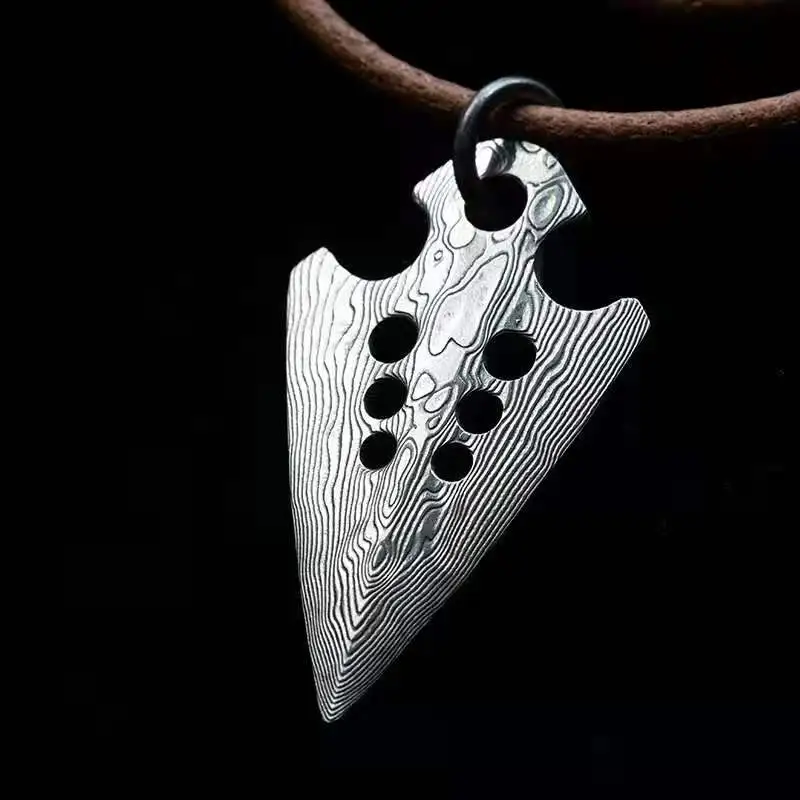JSSQ подвеска из дамасской стали с орнаментом Ромб 67 слоев дамасский нож для