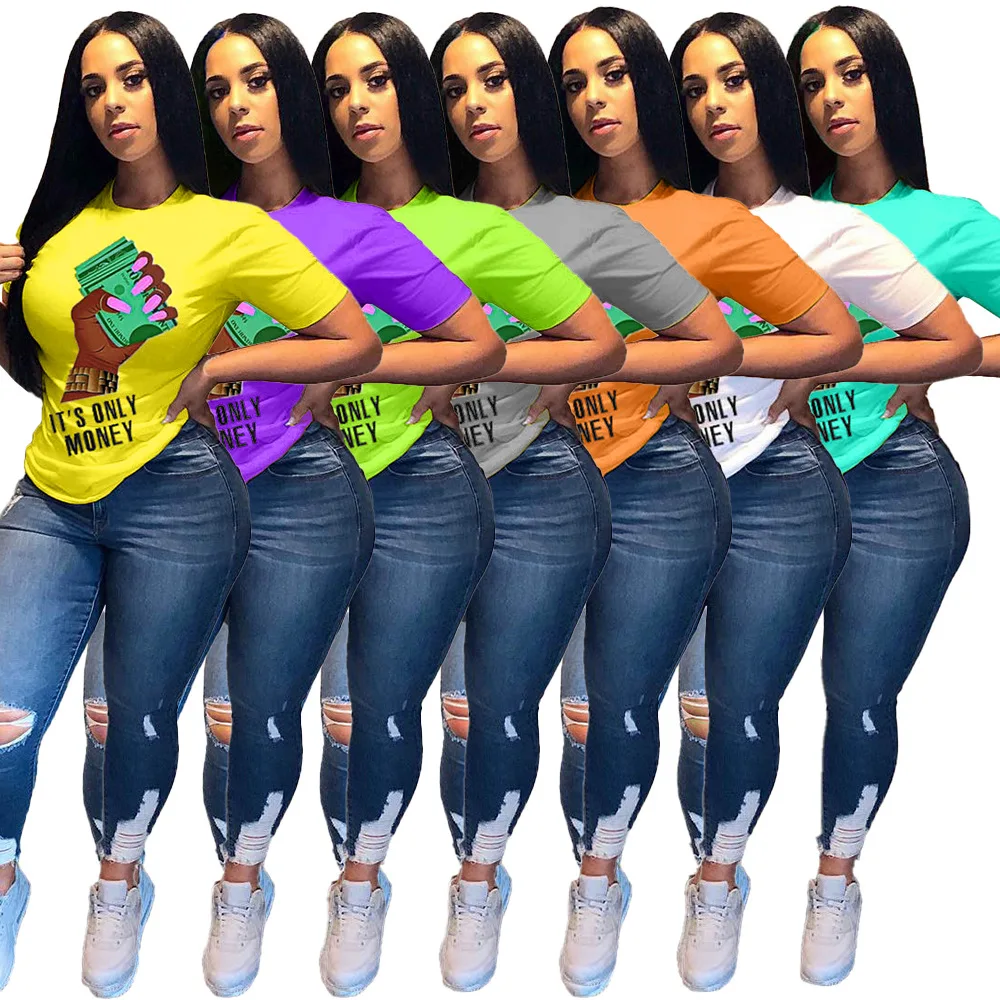 

Женские Летние Рубашки, Топы с коротким рукавом, приталенный пуловер с круглым вырезом, свитшот, футболка с эстетической графикой, оптовая п...