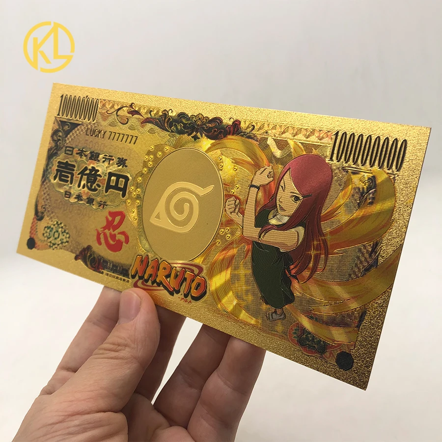 10 шт. японский аниме удзумаки Кушина 10000 иен Золотой Пластиковый Сувенирный