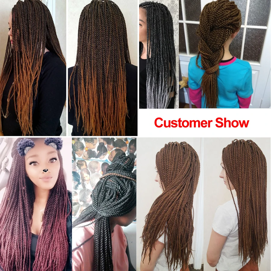 

TOMO 30Roots/Pack Senegalese Crochet Twist Braids Crochet Hair Brown Bug Gray Braid Hair Ombre Synthetic Senegal Braiding Hair