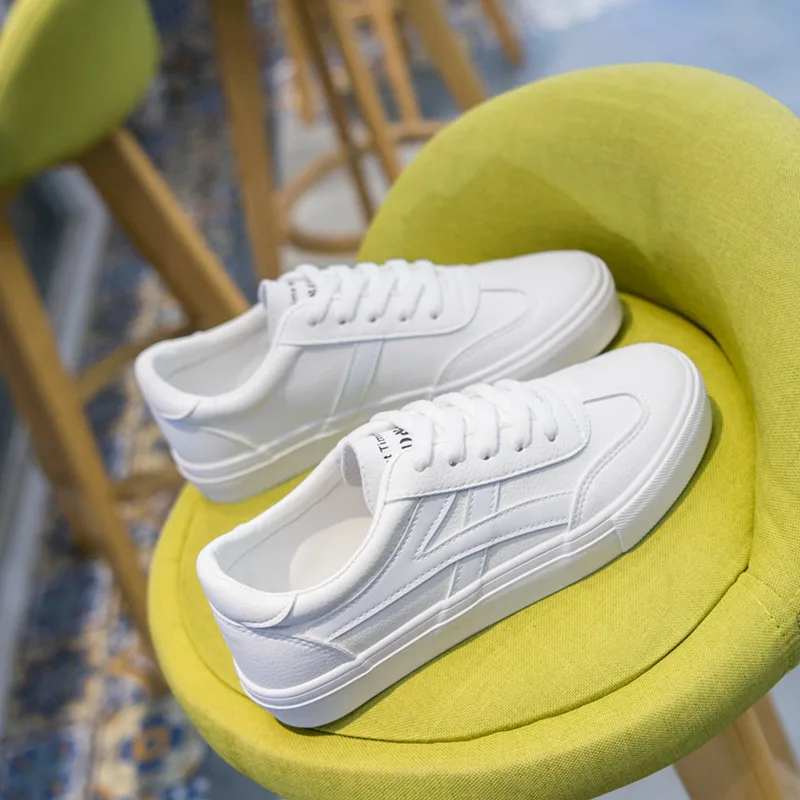 Весна/Осень 2020 г. Новая женская обувь белая повседневная на плоской подошве