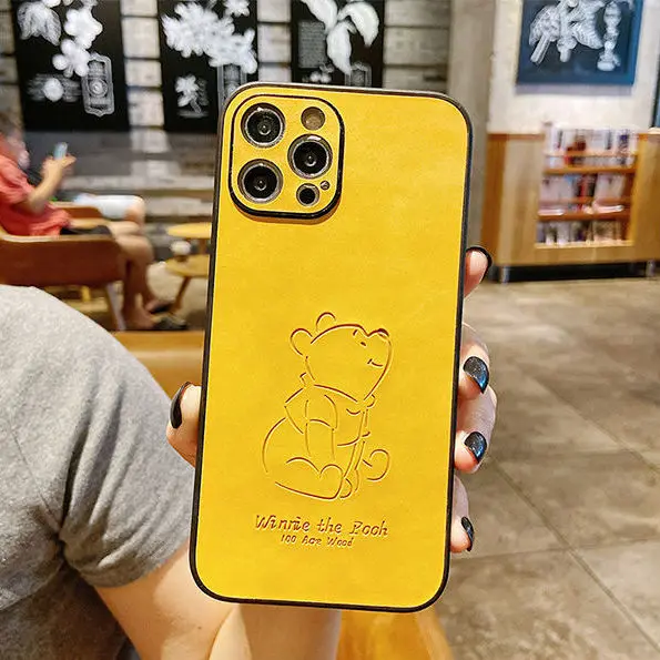 

Disney Winnie the Pooh Mobile Phone Case for iPhone 11 13 12 Pro Max X XR 7 8 Plus SE Phone Anti-Fall Cellphone Protective Cover