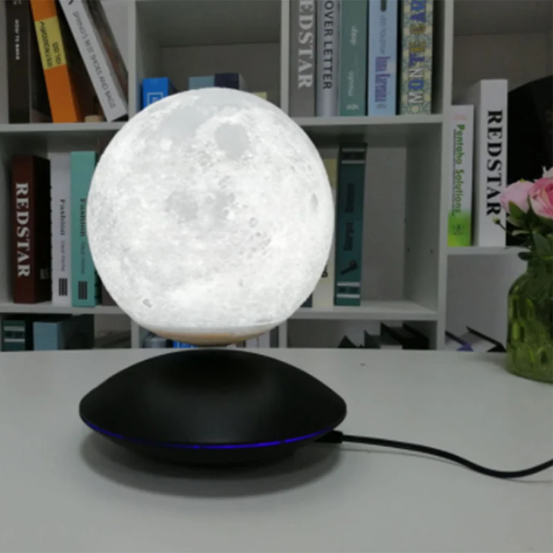 구매 LED 야간 조명 자기 공중 부양 3D 달 램프, 360 회전 플로팅 터치 로맨틱 선물 홈 인테리어 침실 책상