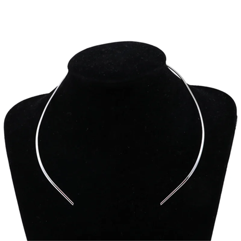 Воротник из нержавеющей стали для женщин и мужчин модное ожерелье шеи 4 размера