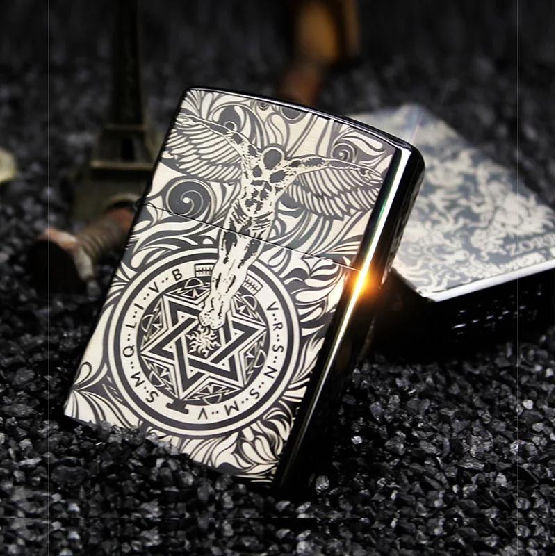 

Retro Flame Metal Windproof Lighters Grinding Wheel Refillable Kerosene Oil Cigarette Cigar Gasoline Flint Lighters Men Gadget