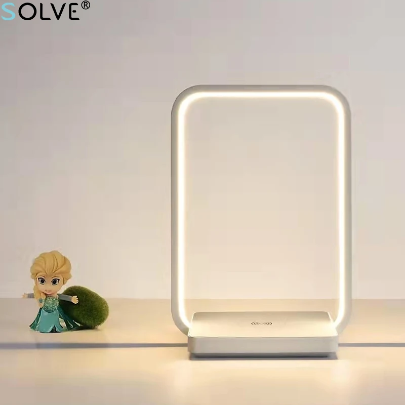 wireless charger table lamp nordic foldable bedroom bedside lamp usb touch switch 3 level dimming mobile phone wireless charging free global shipping