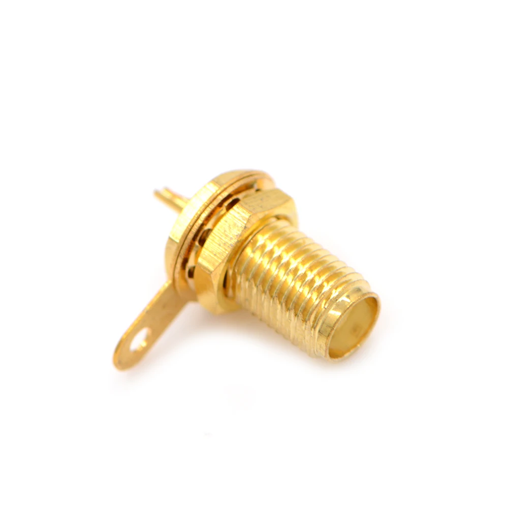 

Brass SMA-KY RF Connector SMA Female Socket Jack Panel Mount with Nut Bulkhead Handle Straight Solder RF Connector 1pcs