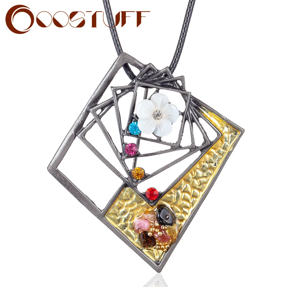 Винтажное ювелирное ожерелье для женщин длинные Геометрические цепи кулон