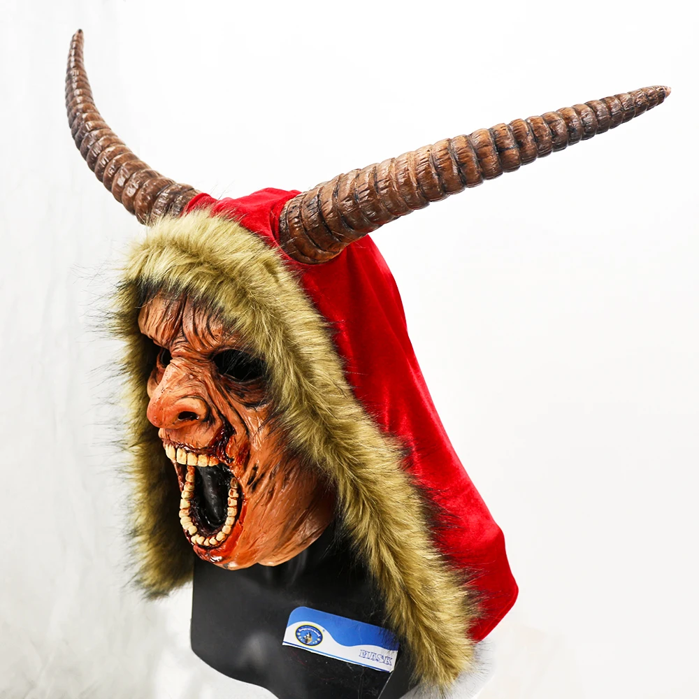 Krampus маска демона страшная демоническая дьявола Рождество взрослые Хэллоуин