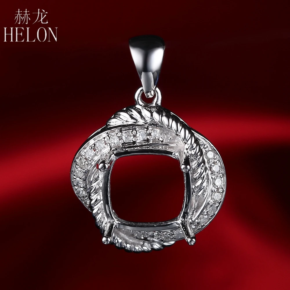 

Подвеска из белого золота 10 карат, 9 Х9 мм, с натуральными бриллиантами