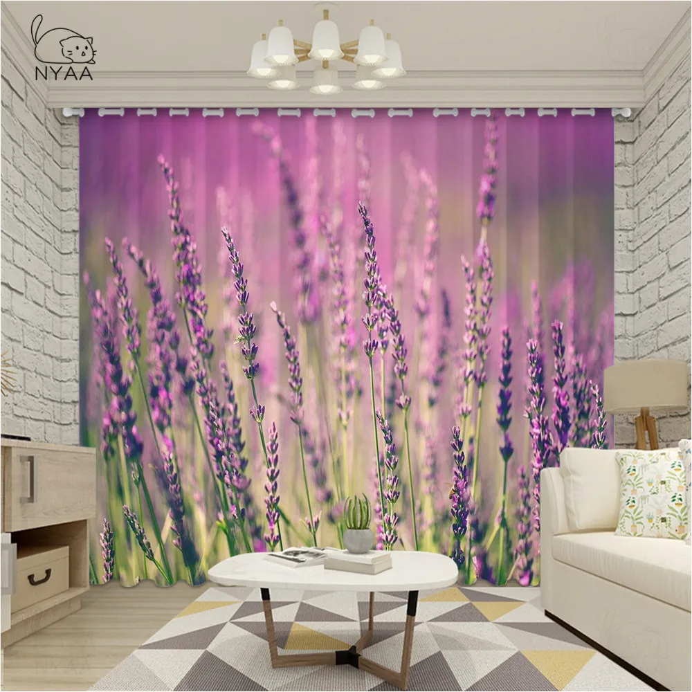 Фиолетовая лаванда для гостиной балдахины оконные шторы спальни внутренний