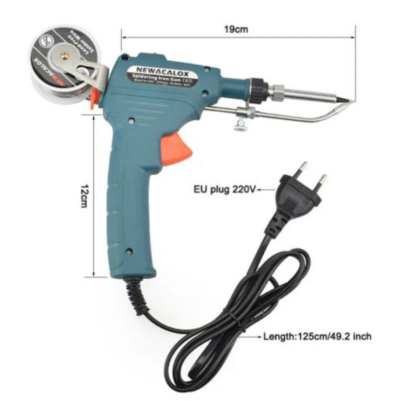 

220V 60W Tin Soldering Iron Kit Automatic Send Tin Gun Electric Soldering Irons Solder Sucker Tweezers Wire EU Plug Welding Tool