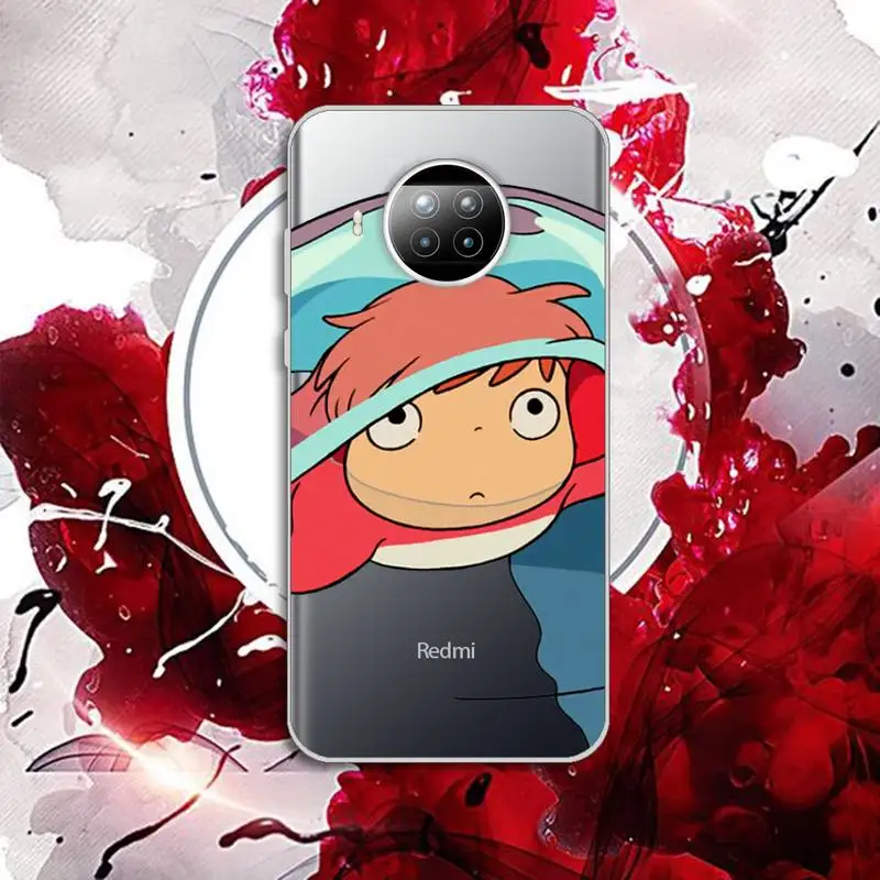 

Hayao Miyazaki anime ponyo luxury high quality shell Phone Case Transparent for Xiaomi Redmi note 10 t 8 9 pro lite 11