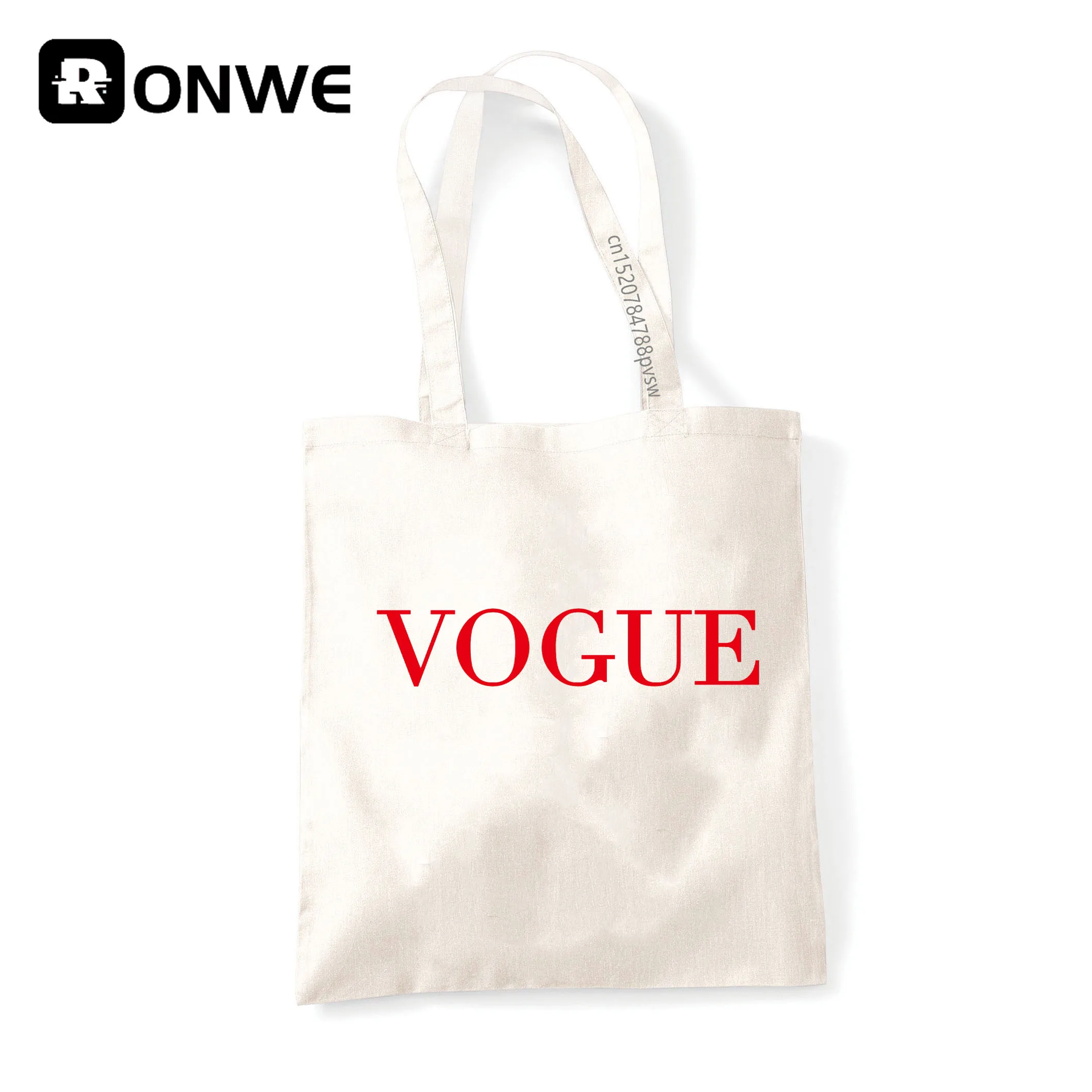 

Fashion Vogue Shopping Canvas Black Bag Female Girl Tote Eco 90s Style Shopper Shoulder Bags,Drop Ship