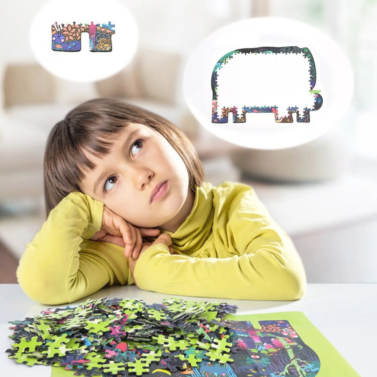 

Elephant Jigsaw Puzzles 280 Piece Elephant Jigsaw Puzzles Early Educational Toy For 5-10 Years Old Kids And Adults Family show