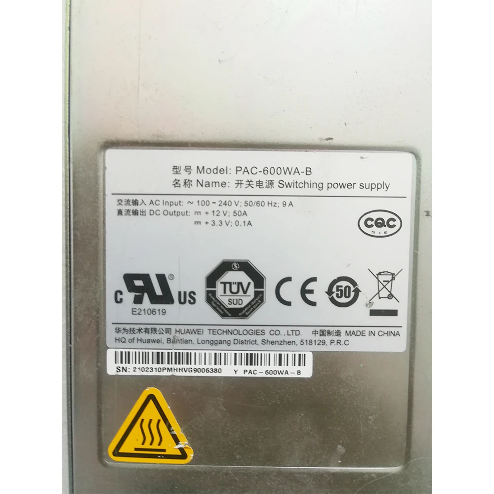 

Huawei S6720 600W PAC-600WA-B 6720-30C-EI-24S-AC 6720-54C-EI-48S-AC