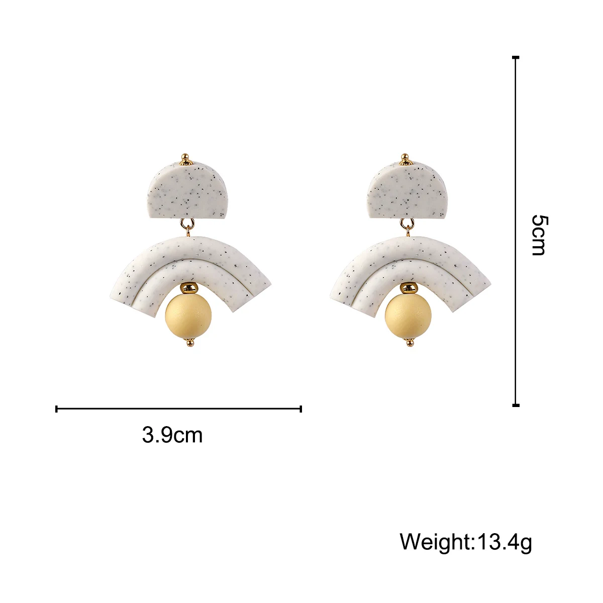 

AMORCOME Unique Design Beige Ball Pendant Earrings Handmade Soft Polymer Clay Earrings for Women DIY Jewelry Pendenties Brincos