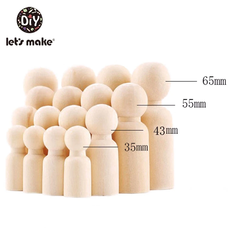 Деревянные колышки для кукол с рисунком необработанные фигурки товары