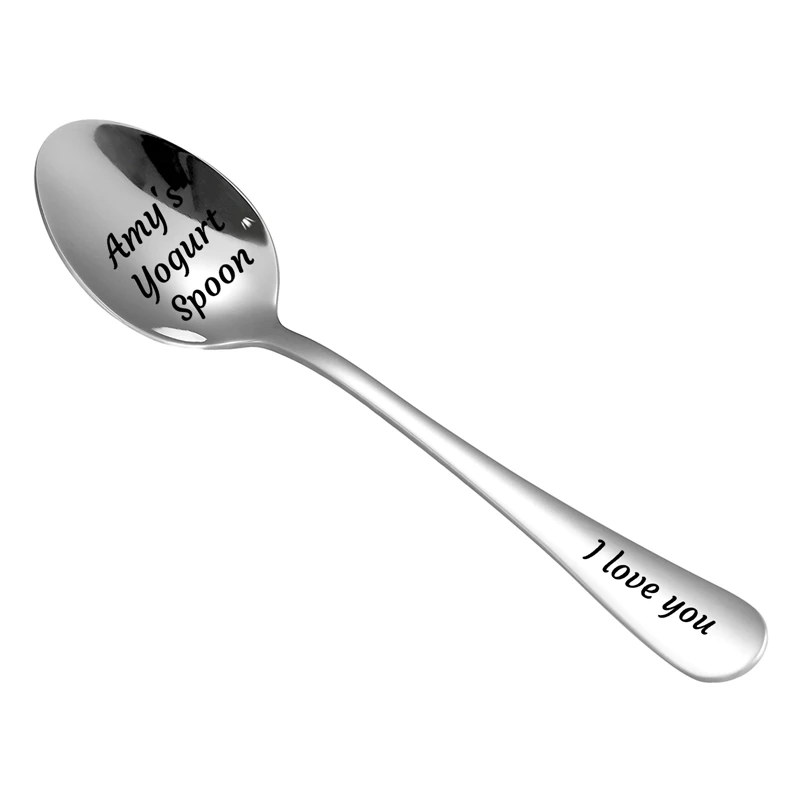 Custom DIY Stainless Steel Free Engraved Coffee Spoon Fork Personalized Christmas Gifts Kitchen Accessories Tableware Decoration | Дом и сад