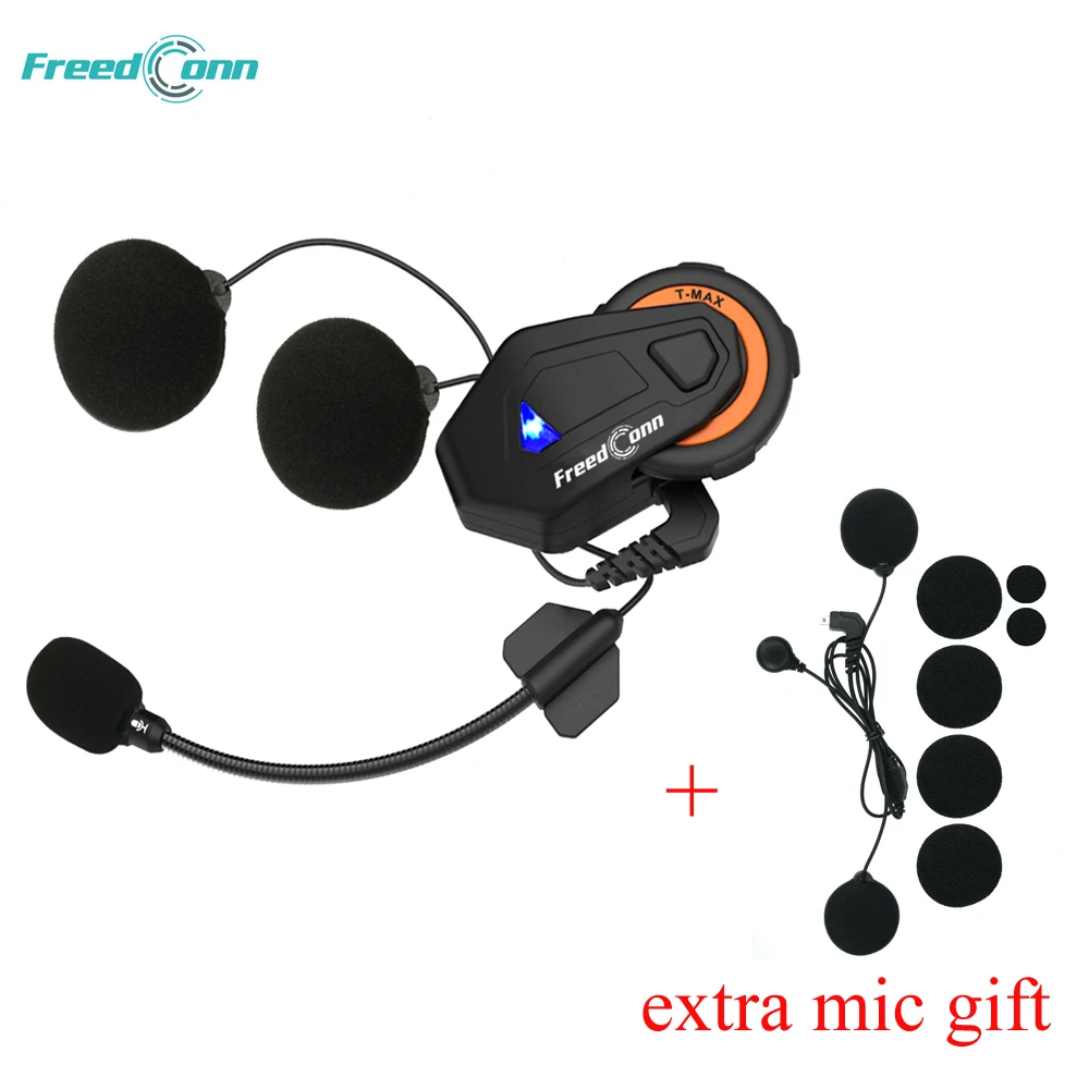 FreedConn T-MAX мотоциклетный шлем гарнитура 6 гонщиков мото Intercomunicador мотоциклетный шлем группа Интерком FM радио Bluetooth 4,1 - Цвет: soft and hard mic