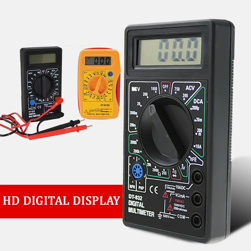 Цифровой мультиметр постоянного тока тестер с ЖК дисплеем портативный DT838 /831B +