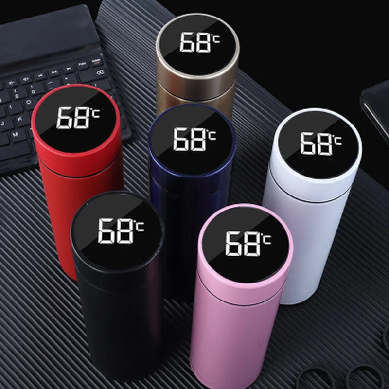 

500ml Creative Smart Thermos Water Bottle Cup Temperature Display Vacuum Flask 304 Stainless Steel Thermos Mug Gift