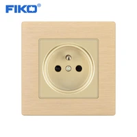 fiko french standard 16a 220v aluminum alloy panel household wall power socket french plug wall power socket 86mm 86mm