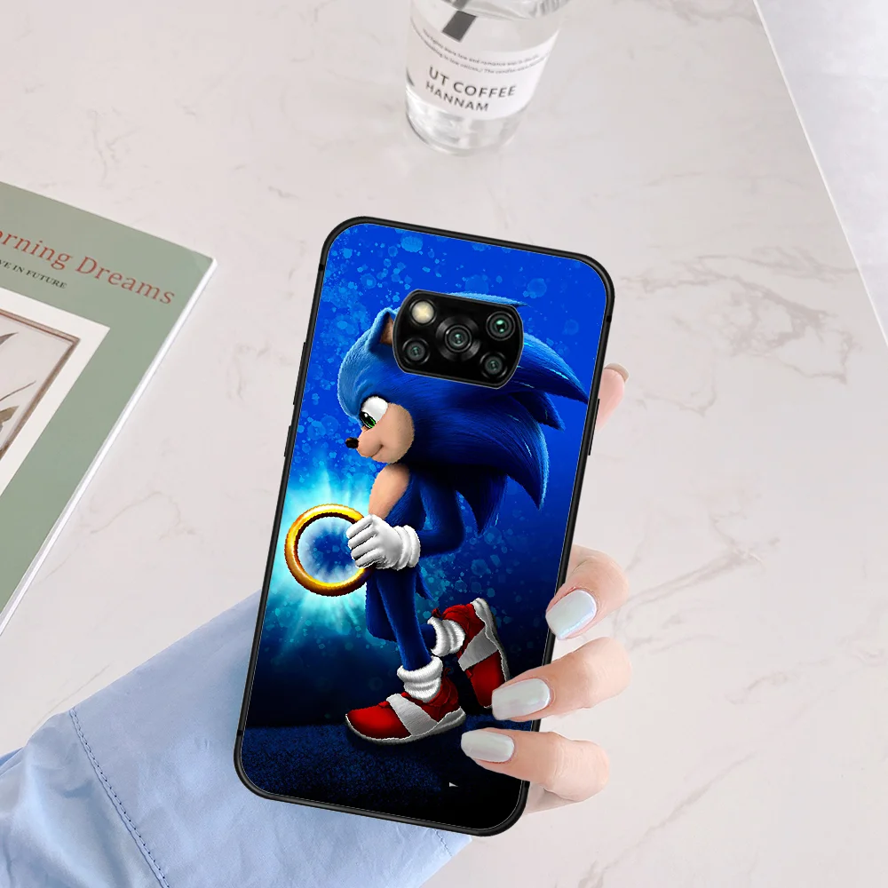 

Cartoon Sonic Blue Hedgehog Phone Case Cover Hull For Xiaomi Mi A2 A3 8 9 SE 9T 10 10T Lite Pro Ultra Poco X3 black Waterproof