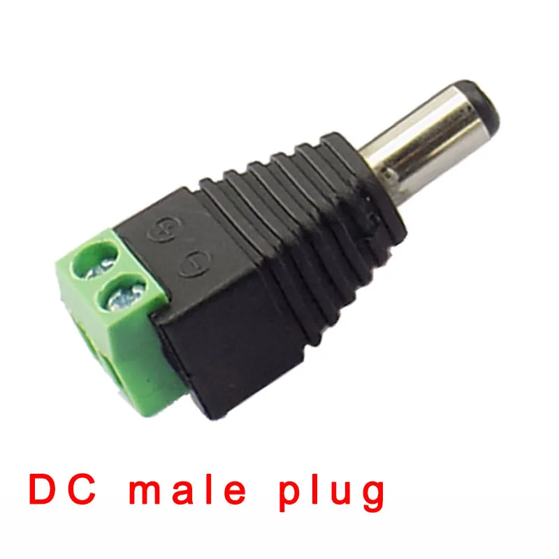 

5 Pair DC Power Male jack plug and DC female Connector plug adapter BNC UTP for CCTV Camera power supply led strips light N11