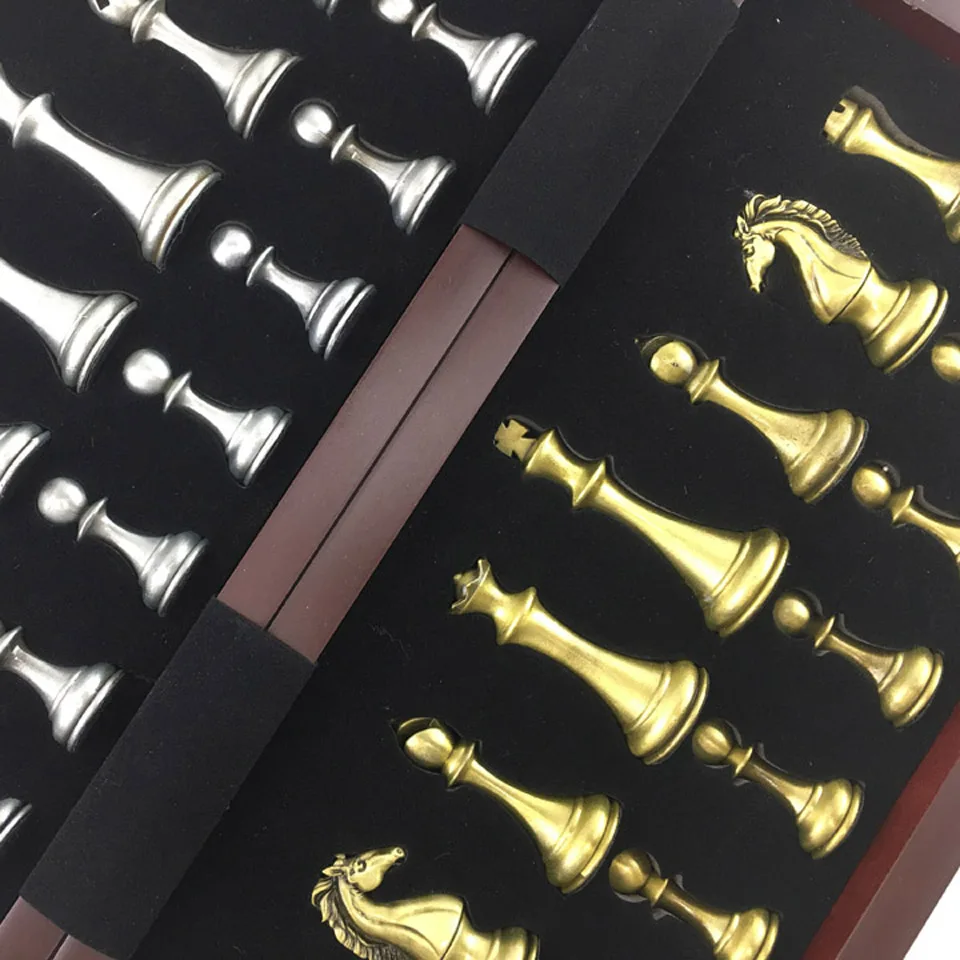 BSTFAMLY Kirsite Металлический Шахматный набор портативная игра международных шахмат