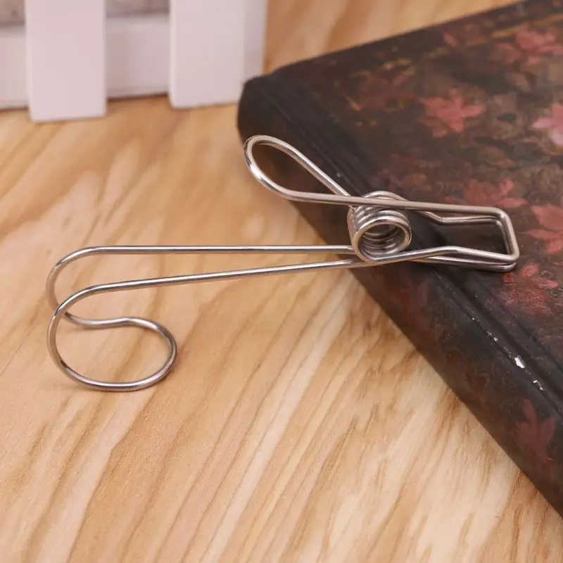 

20 Pcs Stainless Steel Laundry Hanging Clip Hook Clothes Peg Boot Hanger Towel Holder Paper Files Binder Clip Snack Seal Storage