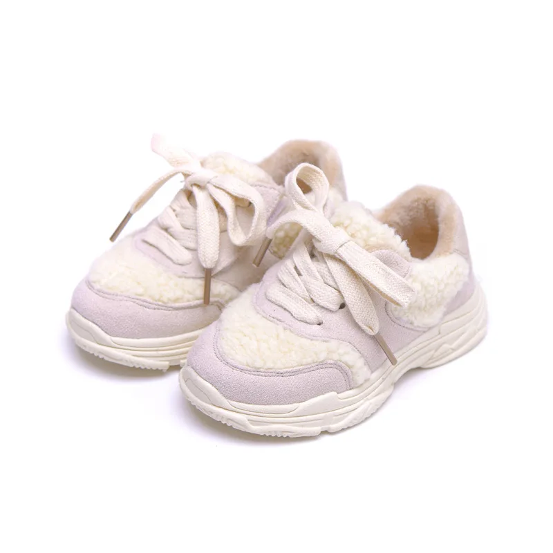 

Kids Shoes Plush Toddler Boys Casual Children Sneakers For Girls Fashion Sport Kids Sneakers Winter Fur Children Shoes 2020