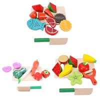 wooden puzzle magnetic block kitchen playset vegetable fruit toy role play realistic educational cooking toy baby gift