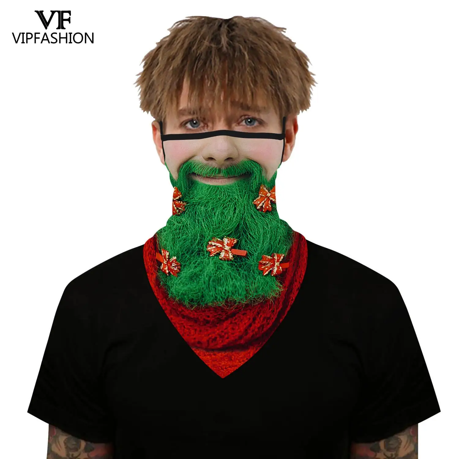 Модная треугольная Бандана с рождественским и карнавальным принтом шарфы на