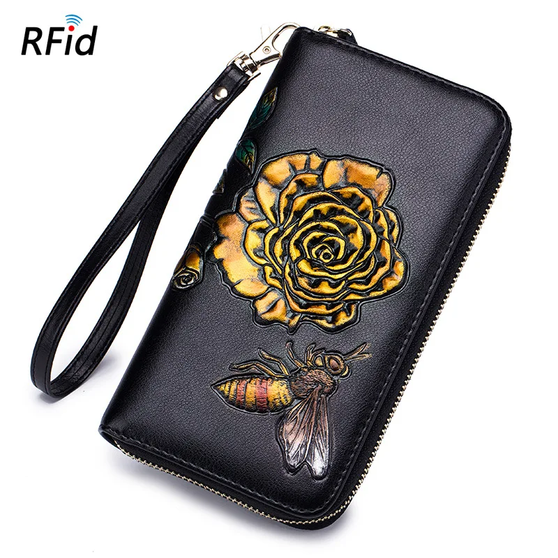 2020 Длинный кошелек с цветами новый женский индивидуальный на молнии