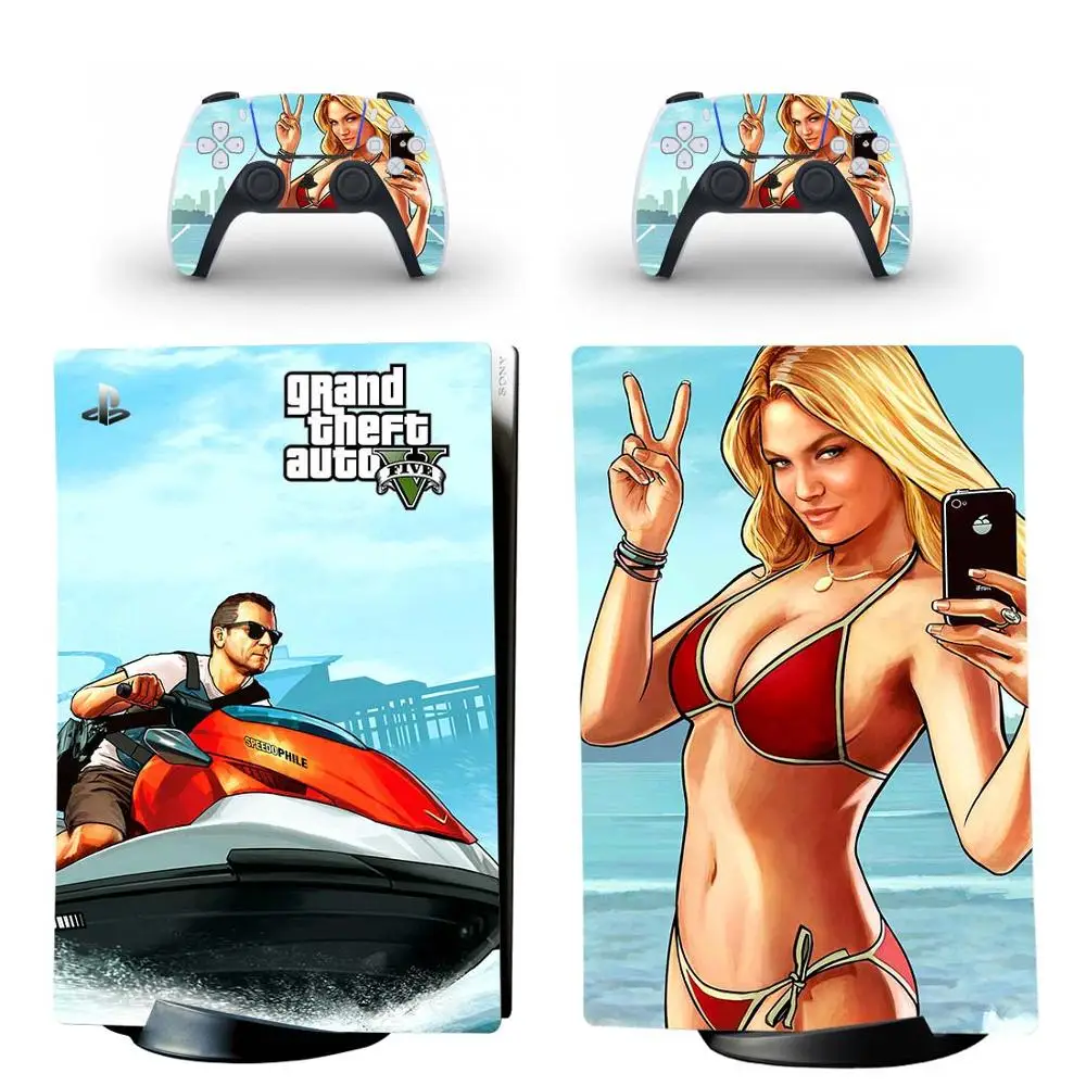 Grand Theft Auto V GTA 5 PS5 Digital Edition Skin Sticker Decal for PlayStation Console and Controllers Vinyl | Электроника