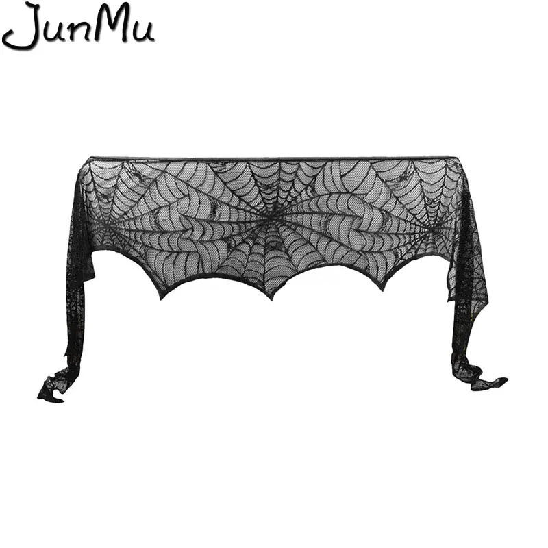 Кружевная занавеска на дверь для Хэллоуина шарф паук полку украшение дом с