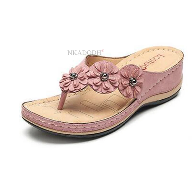 

Women's Wedge Slides 2020 Cute Flower Sandals Shoes Women Beach Flip Flops Female Ladies Woman Sandals Lady Casual Slides