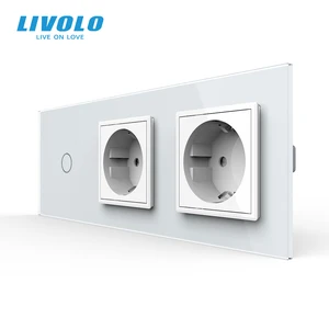 Розетка Livolo с сенсорным выключателем, 220-250 В переменного тока, с панелью из хрустального стекла